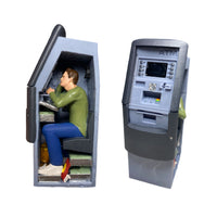 "automated teller man" plastic sculpture