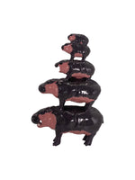 stacked hippo family plastic sculpture