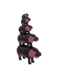 stacked hippo family plastic sculpture