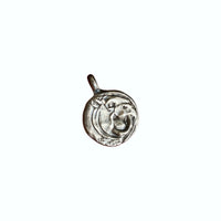 silver hippo coin charm